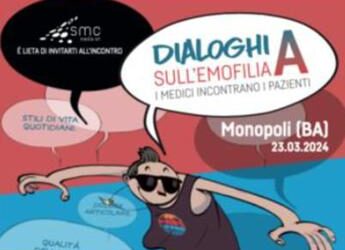 Malattie rare, prosegue ‘Dialoghi sull’emofilia A’, il 23 tappa a Monopoli