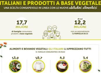 Cibo a base vegetale, sulla tavola di 7 famiglie su 10