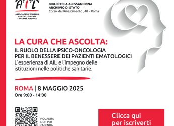 ‘La cura che ascolta’, Ail promuove primo convegno nazionale di psiconcologia