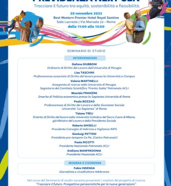 Patronato Acli, 20 novembre evento ‘Previdenza Next Gen’