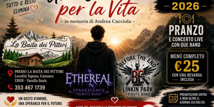 “Una Canzone per la Vita”: un evento per ricordare Andrea Cucciola e sostenere la ricerca contro il cancro