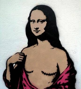 Giornata mondiale contro il cancro al seno, a Milano murale con Gioconda con mastectomia davanti all’Int